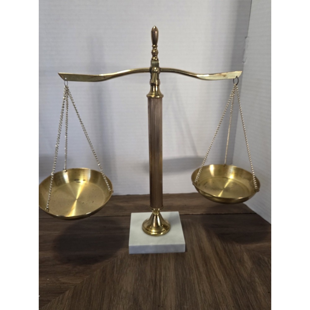 vintage brass and marble balance scale Of Justice, Law, Government